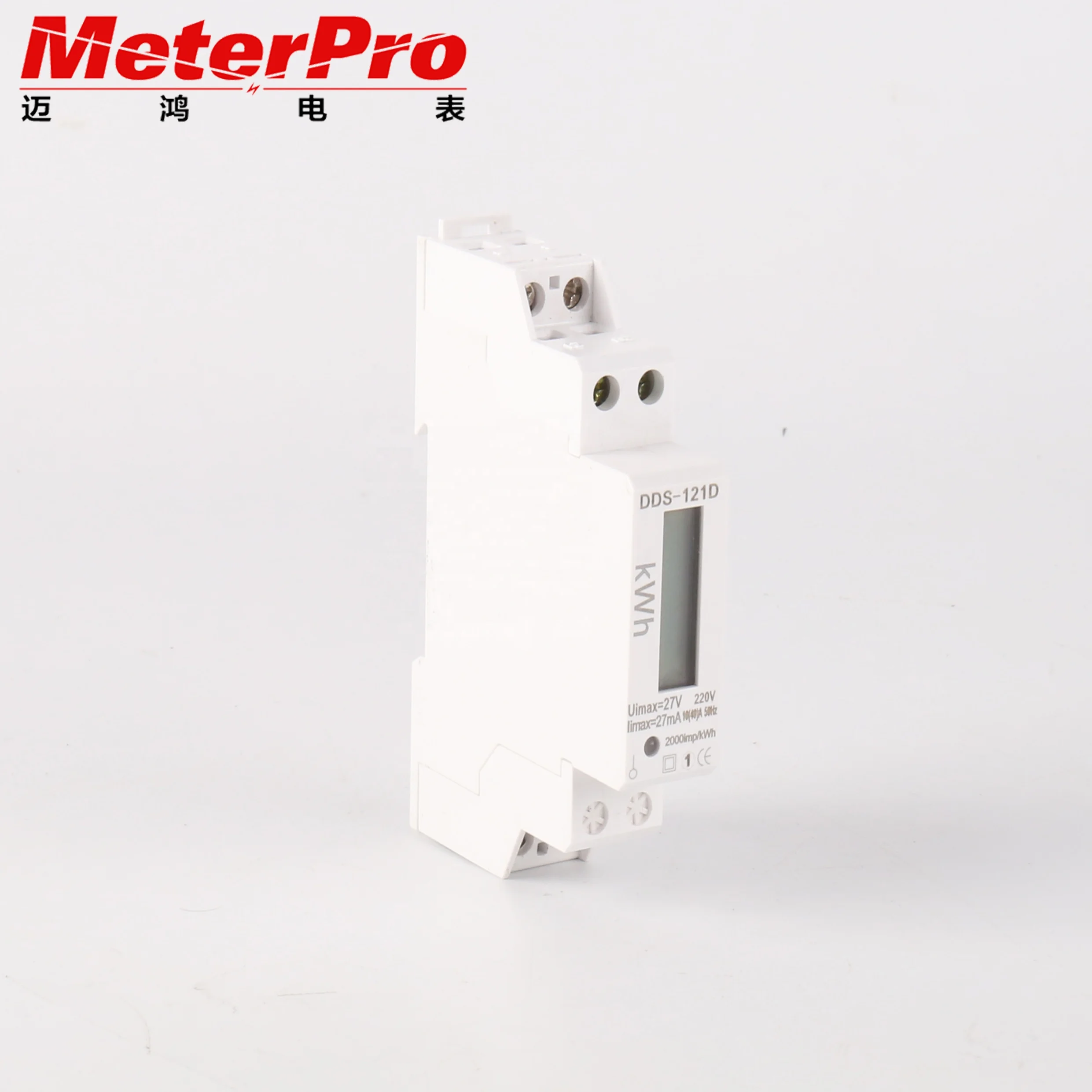CE Standard Single Phase Digital 1Pole width MINI DIN Rail Kwh energy Meter