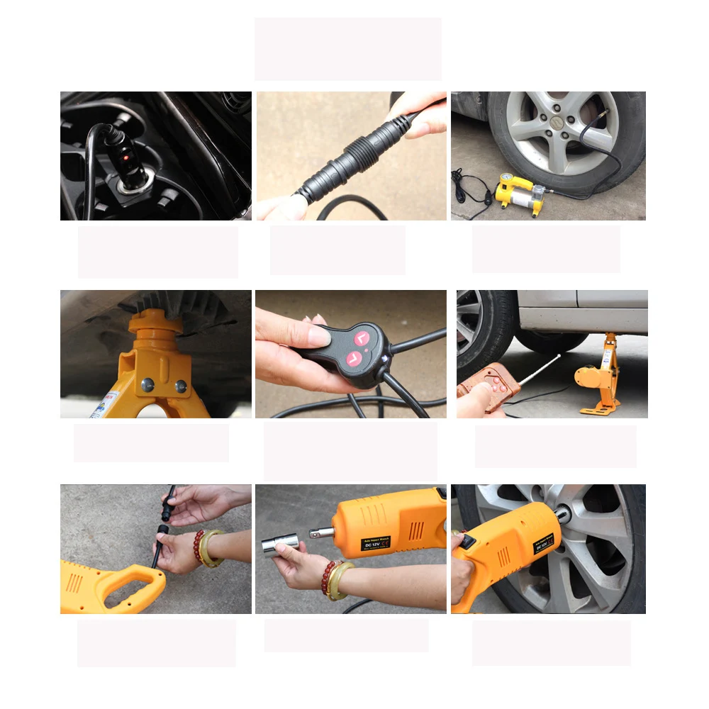 2T/3T Portable 3 in 1 car repair tool set 3T 12v floor lift  Le Jack Electric Car Jack Kit with Air Pump and Eclctric Impact Wre