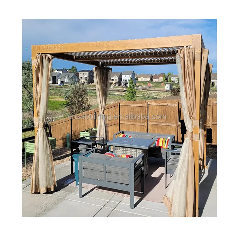 Bioclimatic Exterior Motorized Shutter Aluminium Pergola Manufacturers Canopy Gazebo Electric Louver Outdoor Aluminum Pergola