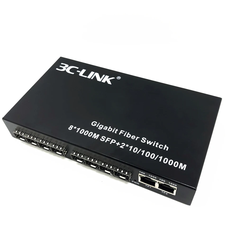 10/100/1000 Base-T/SX/LX 8 port SFP fiber optic switch 2 port Gigabit rj45 for enterprise switches