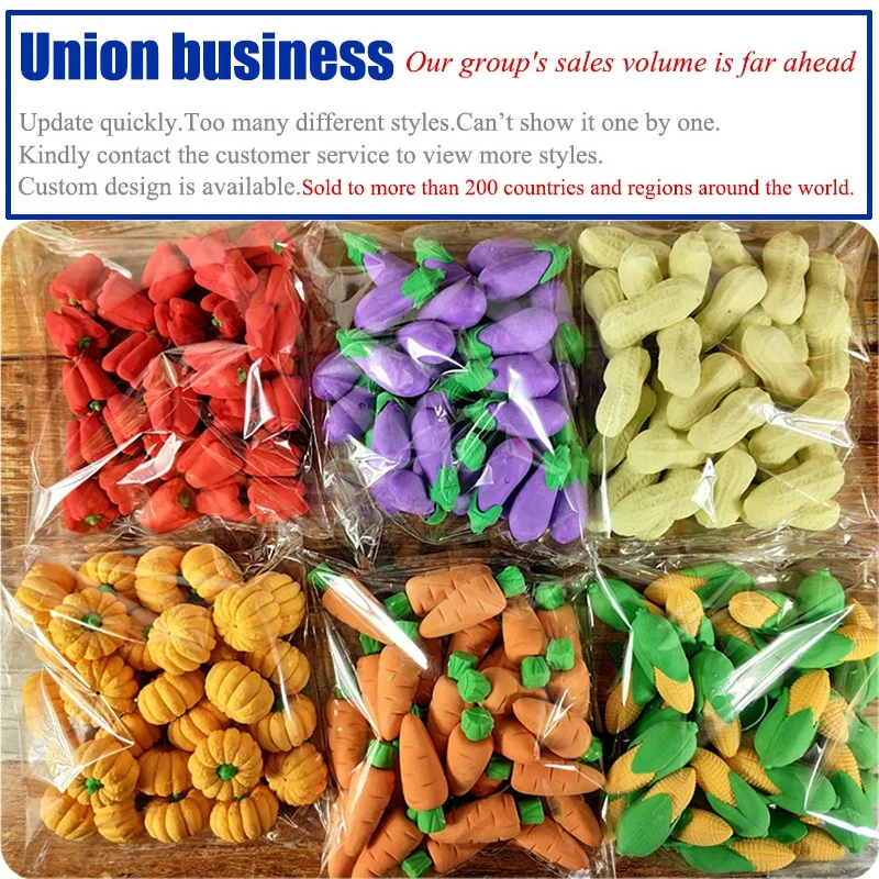 Карандаш с фруктовым ластиком, кавайный ластик, канцелярские принадлежности, школьный ластик в ассортименте, пазл с едой, карандаш в форме овощей, Ластики для вечеринок, сувениры