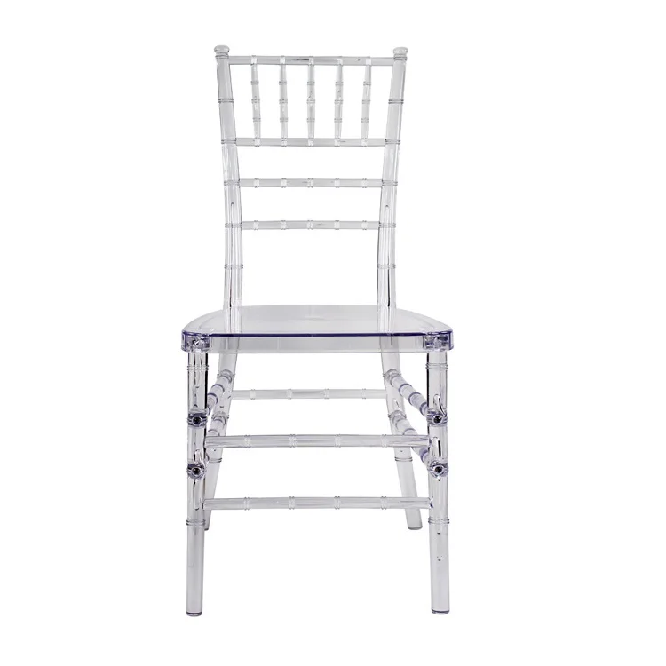 Flash Furniture Elegance Crystal Acrylic Clear Transparent Ghost Chiavari Chair For Wedding Hotel  Party