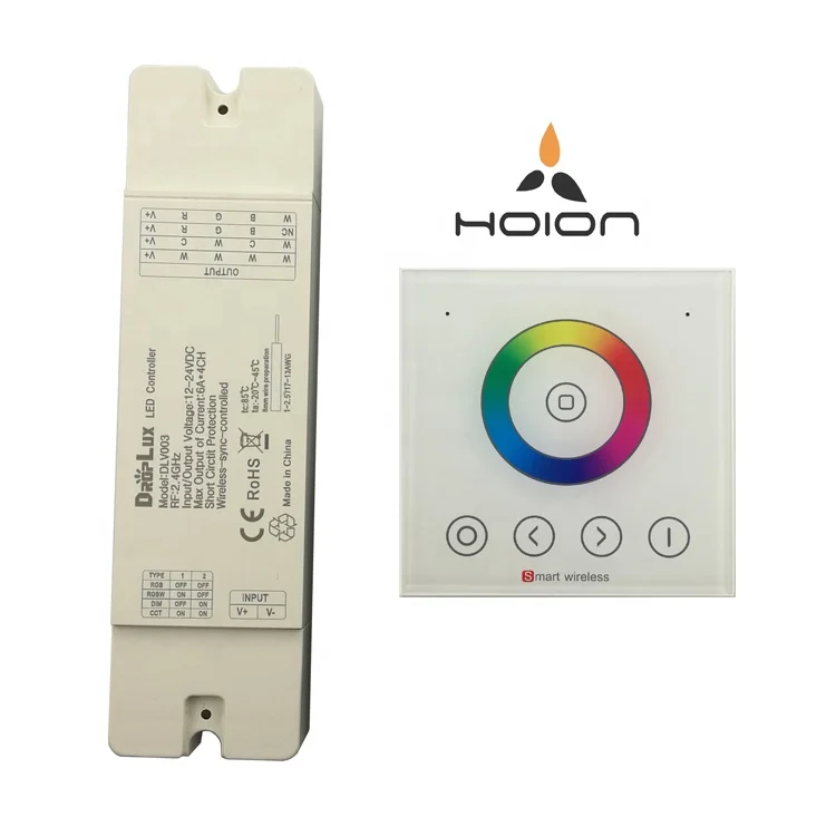 4 in 1 DIM CCT RGB RGBW 2.4G Wireless Sync Control Colorful Changeable Dimming LED Strip Controller with RGB Wall Mount