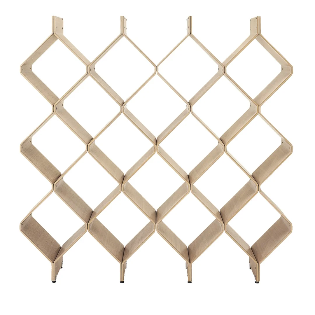 Unique Design Multifunctional Freecell Wooden Bookcase Self-supporting Curved Multi-layer Wood Room Divider Screen