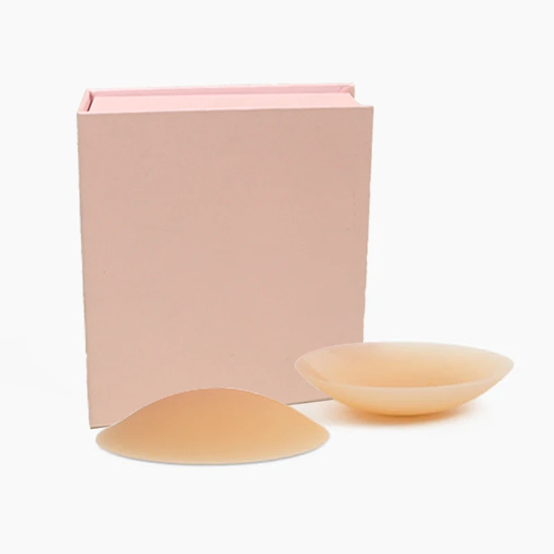 Wholesales Self-Owned Mold Adhesive Reusable Women Thin Silicone Seamless Nipple Cover Pasties Invisible Push UP Strapless Bra