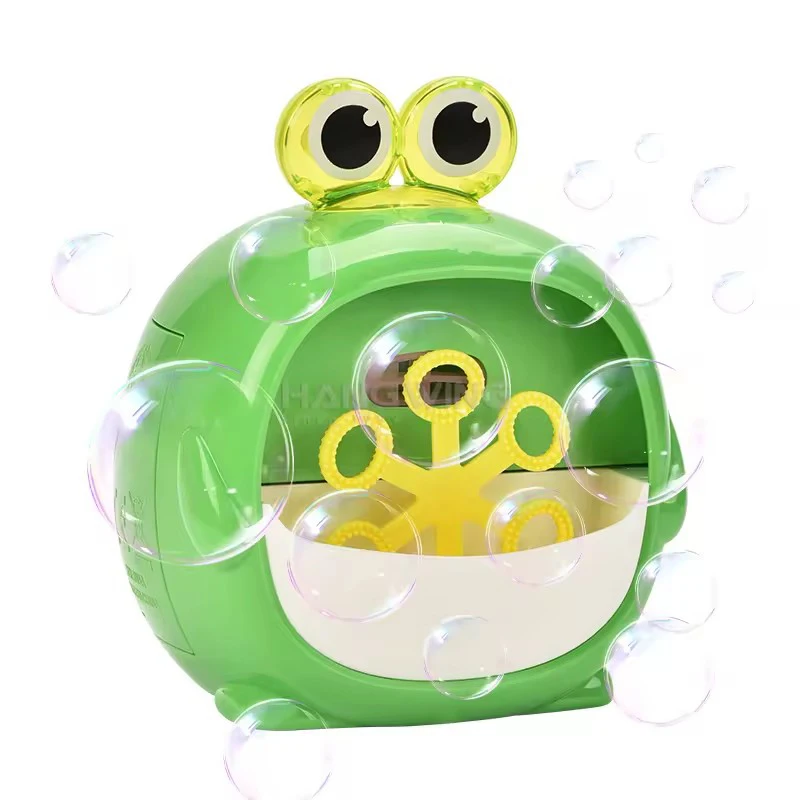 Unisex Summer Outdoor Mini Frog Electric Bubble Machine Toys for Kids