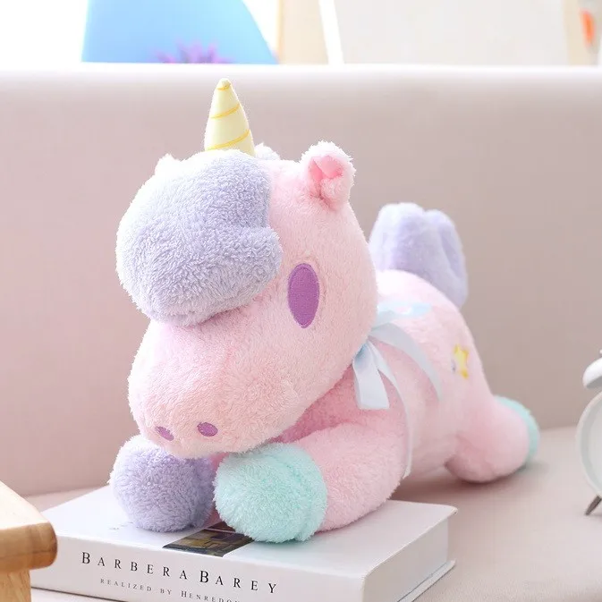 50cm Sending girls birthday gift creative new plastic cute big unicorn plush toy paper towel box doll