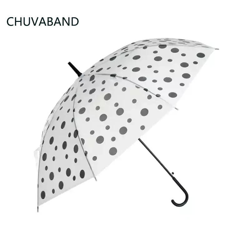 CHUVABAND 21 дюйм 8K прозрачный зонт в горошек дешевый рекламный из ПВХ модный прямой от солнца