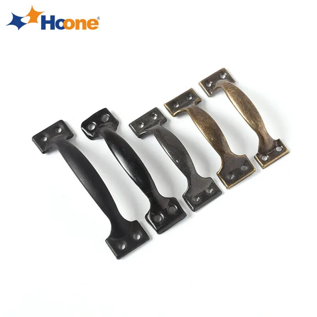 Hoone Black Industrial Cast Iron Wardrobe Drawer Cabinet Sliding Barn Door Hardware Furniture Pull Handles