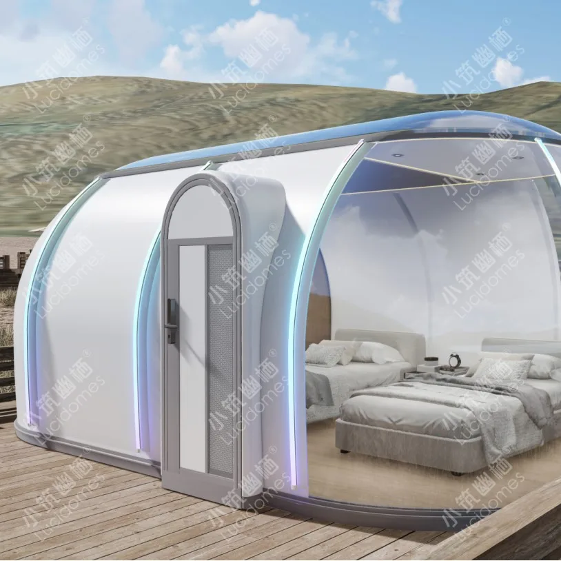 Factory camping Dome Clear PC Geodesic custom tent igloo Outdoor hotel with Bathroom wind resistance house