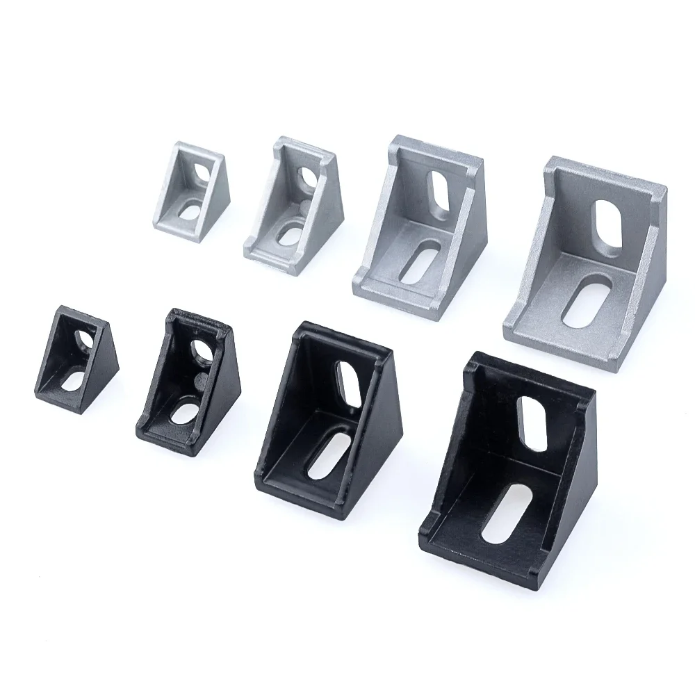 Factory Die cast 90 degree Angle Corner Bracket Aluminium Profile Connector  for T Slot Extrusion Profile 2020/4040/4545/3030