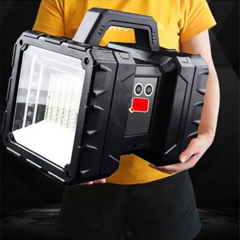 Led Rechargeable Double Head Searchlight 40w Spotlight Floodling Handheld Flashlight Work Torch Rechargeable Flash Light