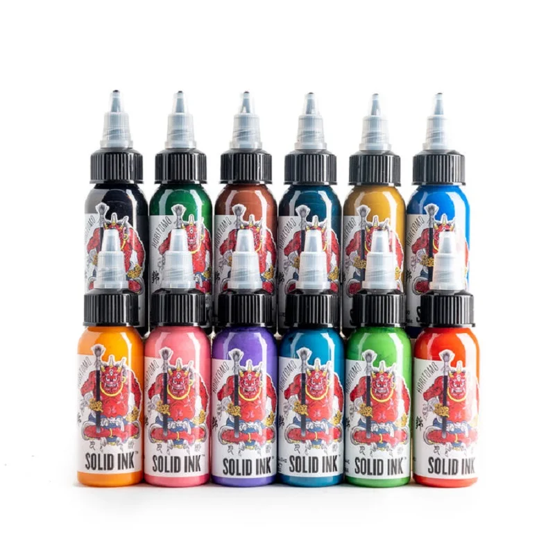 HORITOMO 1OZ SET 12 Colors Solid Ink Tattoo Supply Brand Tattoo Inks