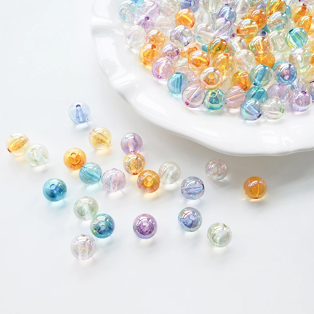 14mm Clear Straight Hole Acrylic Bubble Gum Beads For Jewelry Making Loose Bead Supplies DIY Handmade Hair Ornaments