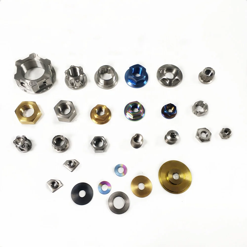 titanium hex flange axle nuts m10 1.25 fine thread for sale
