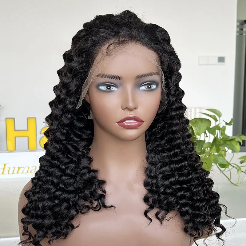 Brazilian Human Hair 28 Inch 200 Density Loose Deep Wave 13x4 Full HD Transparent Lace Frontal Wigs