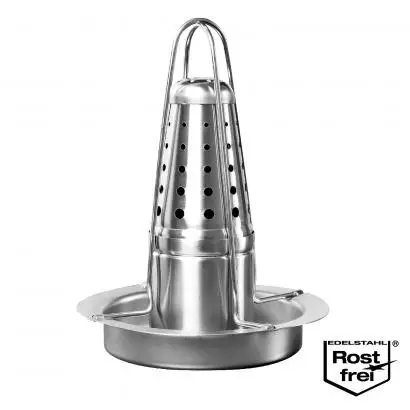 
Stainless Steel chicken-griller with flavour diffuser, chicken roaster, chicken-holder 