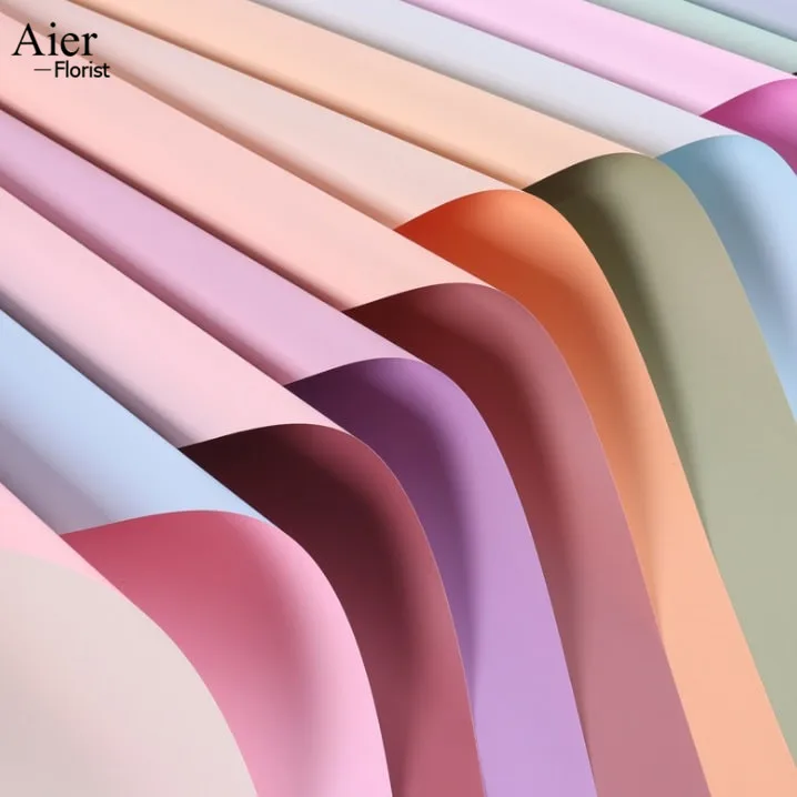 Wholesale Waterproof Double Colors Wrapping Flower Wrapping Paper Korea Floral Wrapping Paper