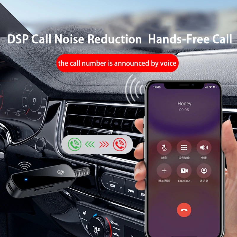 High Quality BT 5.3 Receivers TF Card Jack Wireless Music Audio Adapter Receiver for Car TV