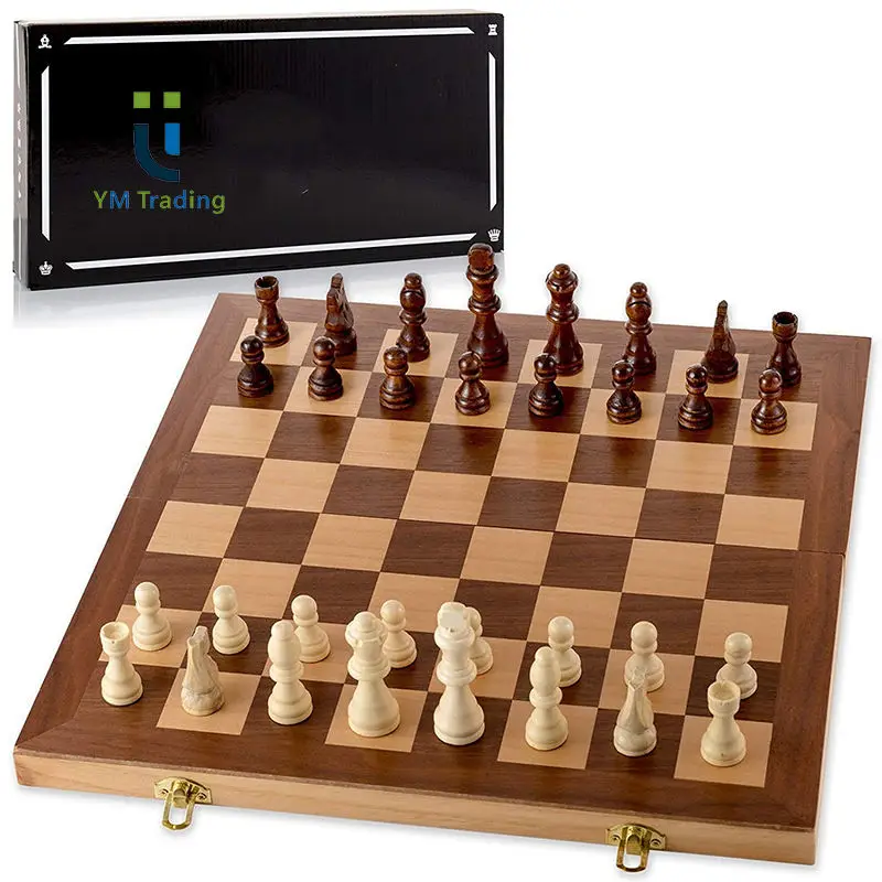 Chess Selling Magnetic High Quality Wooden Chess Set With Folding Board Wholesale Traditional Toy For