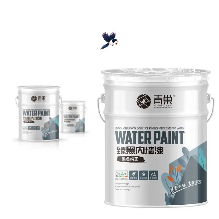 Black Emulsion Paint Super Covering Power Tints Colour Water-borne Water Based Paint