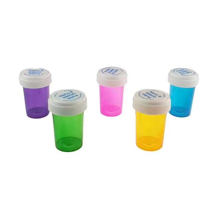 Wholesale 16DR 20DR 30DR Push Down Turn Bottle Translucent Plastic Medical Vial with Reversible Cap