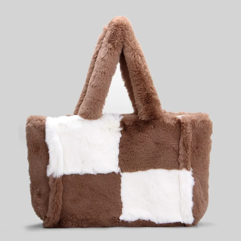 trendy good quality elegant handbags wholesale faux fur hand bag popular 2023 soft stylish handbags for women