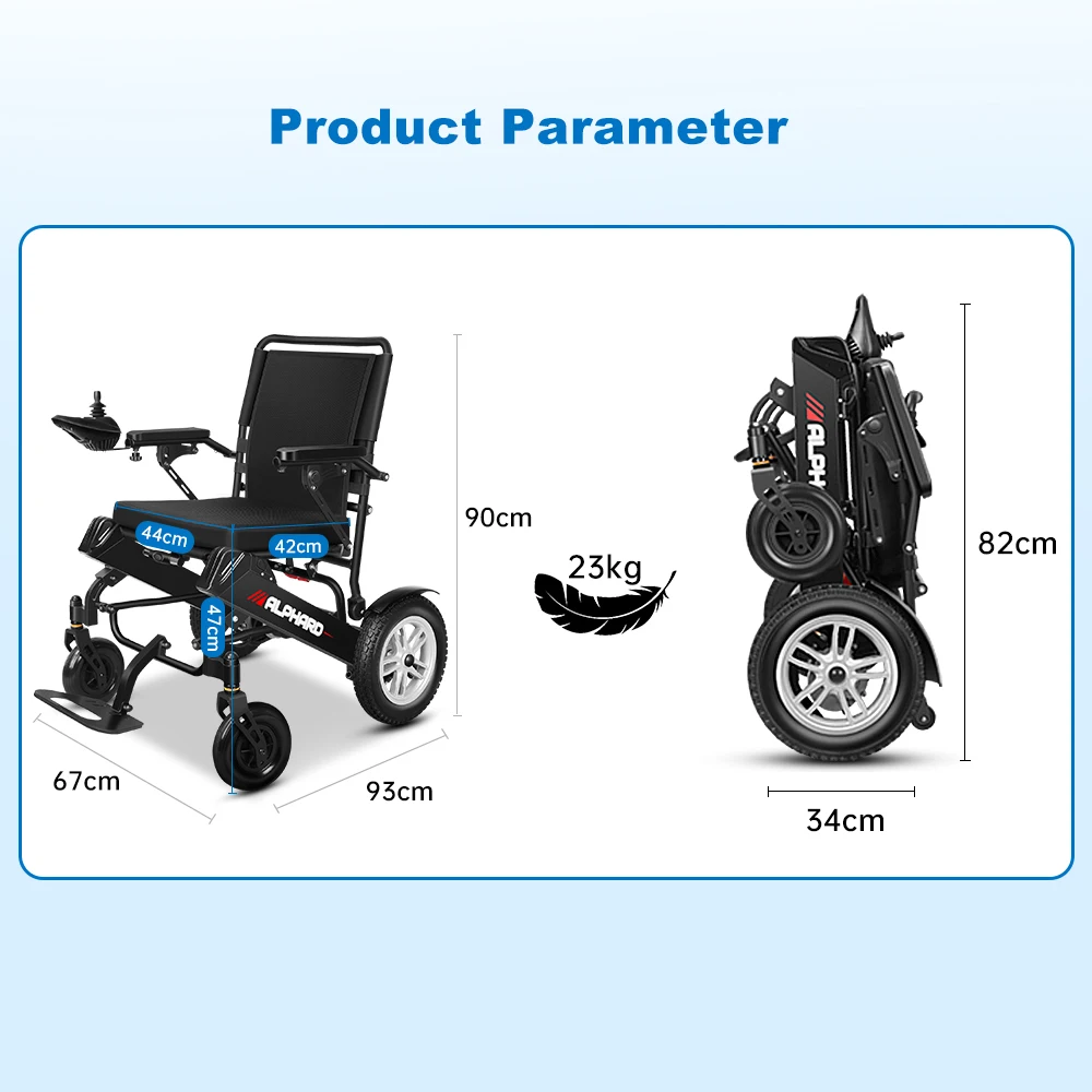 Removable Lithium Battery Portable Electric Wheelchair Expansion Link Elderly Foldable Electric Wheelchair