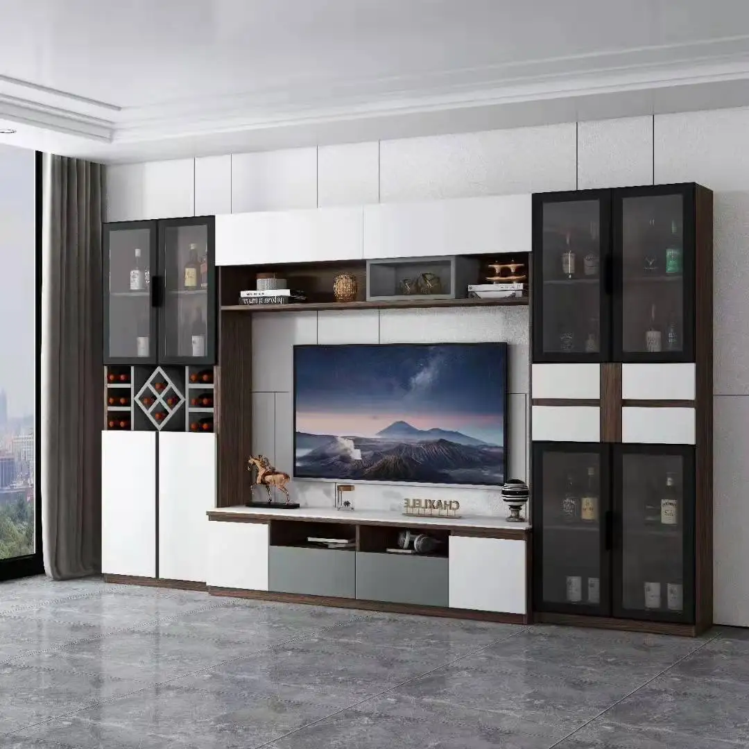 Modern Design Marble Tv Stand Wall Unit Home Storage Display Wooden Tv Cabinet Luxury Living Room Furniture