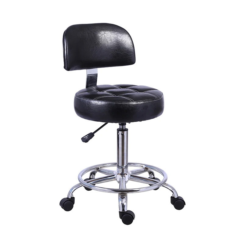 Wholesale Cheaper Convenient Adjustable Rolling Swivel Metal Bar Stool Rotating Barber Chair Hair Salon Stool