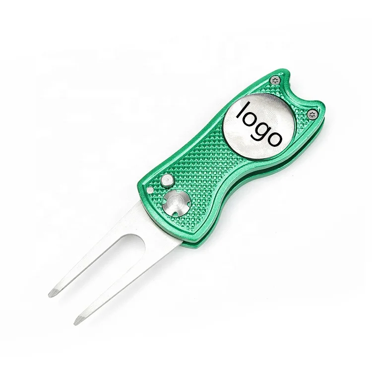 Bulk Stainless Steel Aluminum Foldable Switchblade Custom Tiger Cheap Golf Divot Repair Tool Manufacturer Pitch Mark Repairer