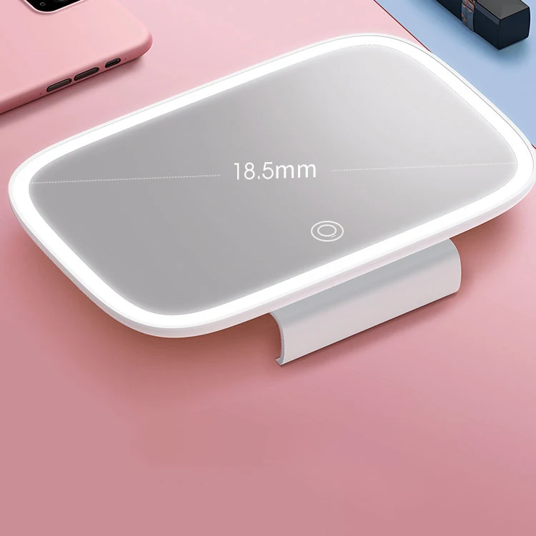 Three Color Adjustable Car Visor mirror Touch Sensor Vanity Mirror with LED Lights Cosmetic Travel Makeup Mirrors