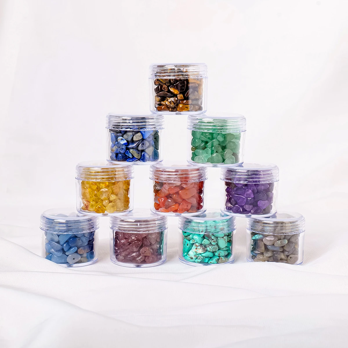 Wholesale canning  natural crystal stone semi-finished DIY bracelet jewelry with hole degaussing stone energy stone