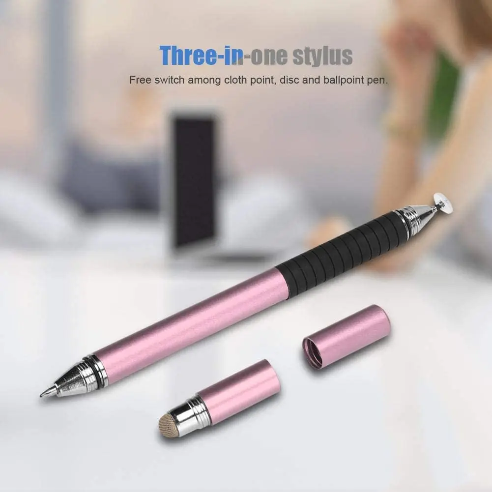 3 in 1 Capacitive Pen High Precision Touch Stylus for Tablet/Mobile Phone Cloth Tip Disc Pen universal for Touch Screen Phone