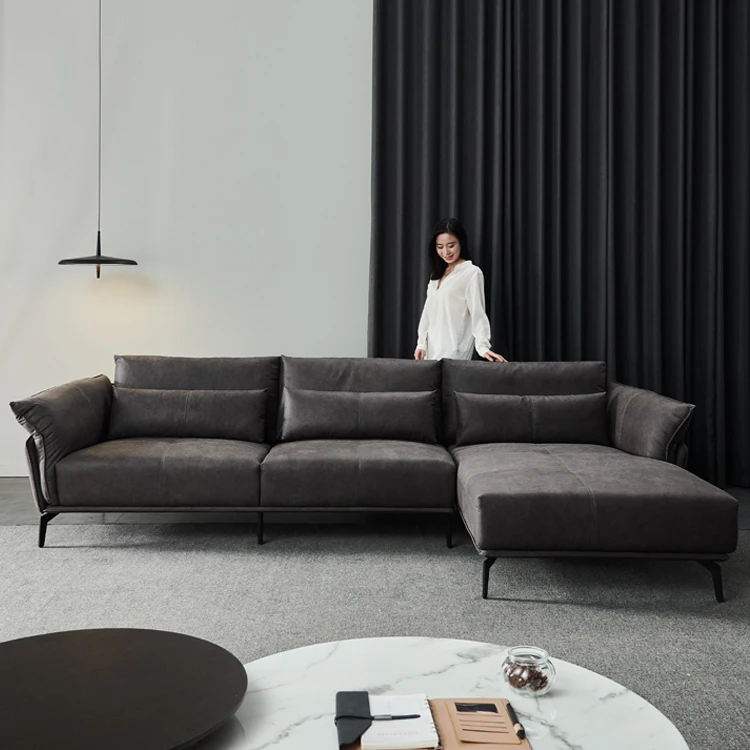 
High quality simple design modern living room upholstered cow leather sofa for home 