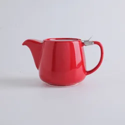 18 oz Artisan porcelain ceramic Stump Teapot with Basket Infuser For Brewing Loose Leaf Tea