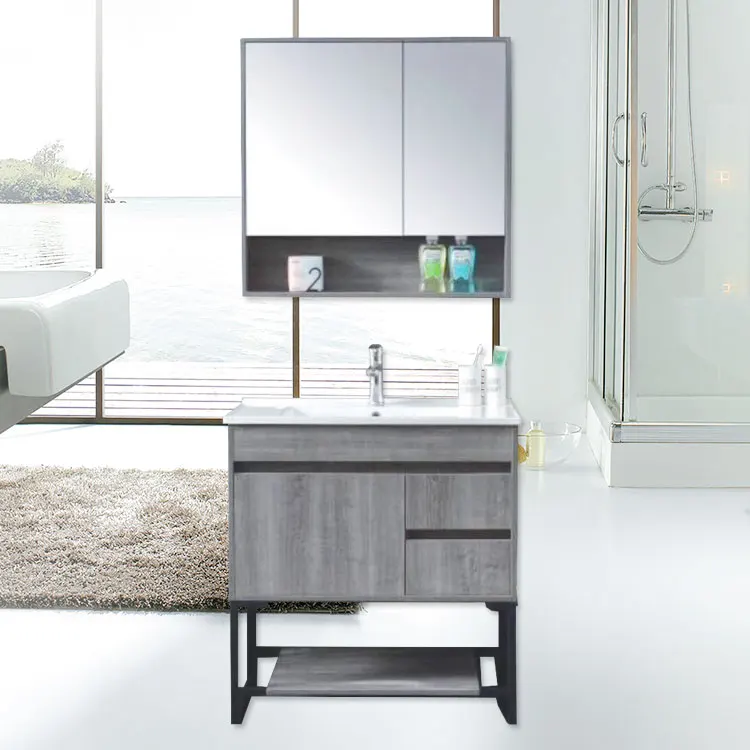 
Contemporary bathroom furniture eco-paint free plywood mirror cabinet 