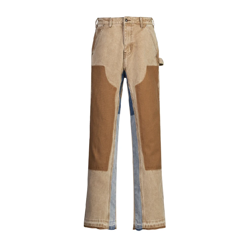 Drop shipping streetwear jeans men stylish jeans pants stock bootcut jeans men