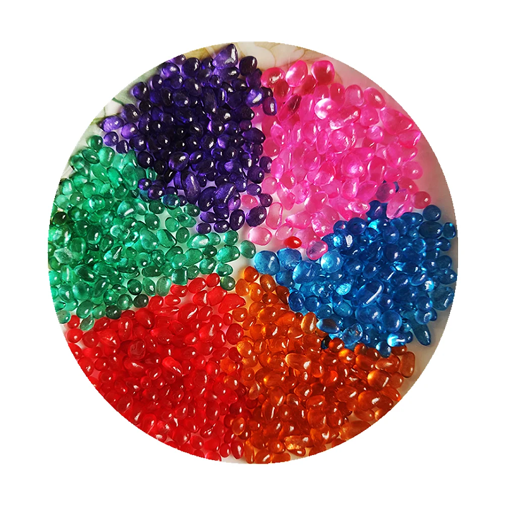 wholesale recycled colored decorative wedding vase filler glass sand for sand