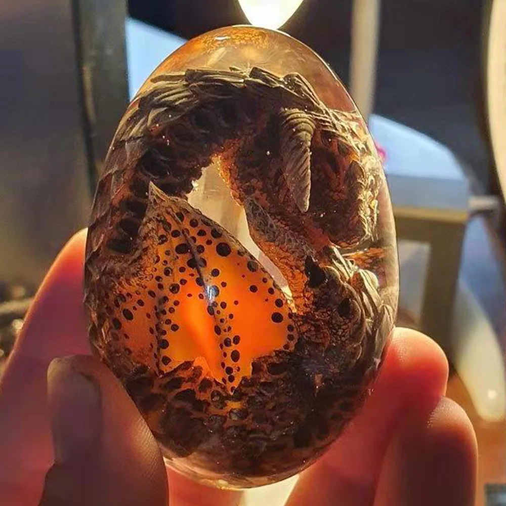 Amazon New Arrivals Game of Thrones Glowing Lava Dragon Eggs Hobbit Harry Potter Dinosaur Egg Souvenir Resin
