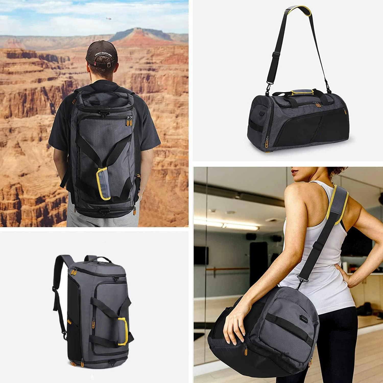 DAYGOS 2024 Hot Sale Durable Gym Bag with Large Volume for Gym Exercise Waterproof Fabric Gym Bag with Shoes Compartment