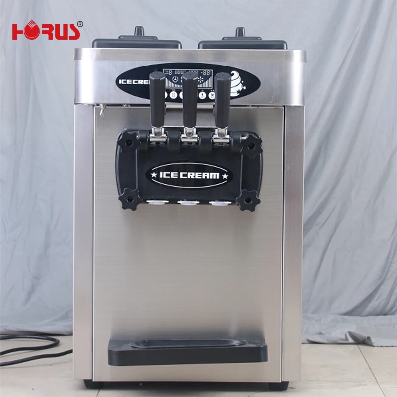 Horus Stainless Steel 3 Flavors Tabletop Soft Ice Cream Machine for Sale