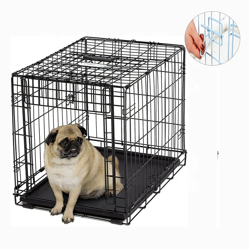 Manufacturers Wholesale Portable Modern Medium Indoor Collapsible Luxury Black 48 Inches Wire Pet Kennel Cages Dog Crate