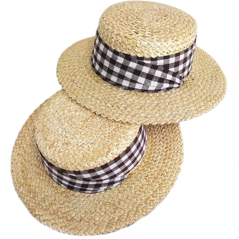 Fashion Summer Women Wide Brim Natural Straw Hat Chapeau Female Sun Hats Black Panama Beach Straw Boater Hat