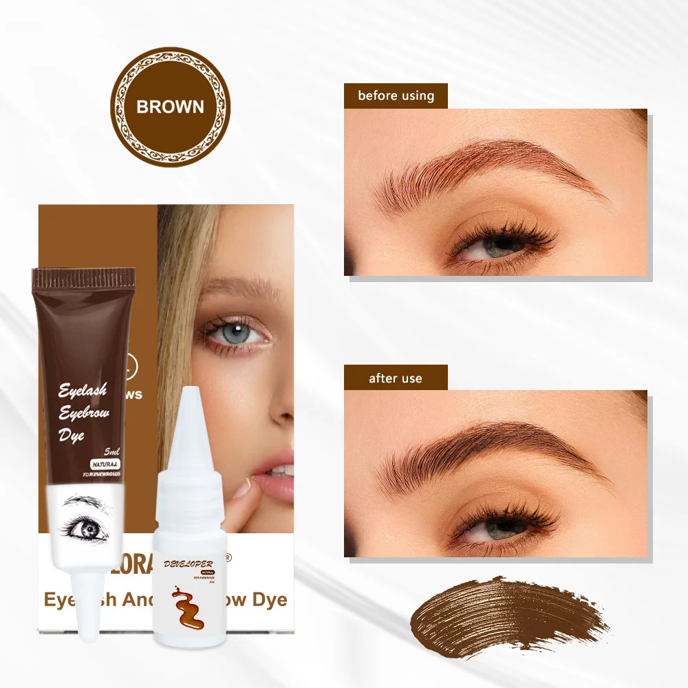 Custom eyelash and brow code stain kit private label professional perma blend pigment henna tattoo tinted dye brow cream gel