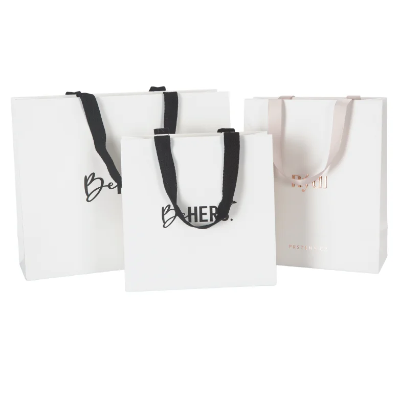 Custom luxury shopping paper bags with your own logo