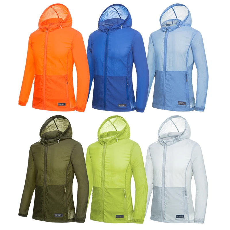 Оптовая продажа, одежда для защиты от солнца на заказ, унисекс, с капюшоном, защита от сыпи, дышащая, крутая на ощупь мужская одежда на молнии