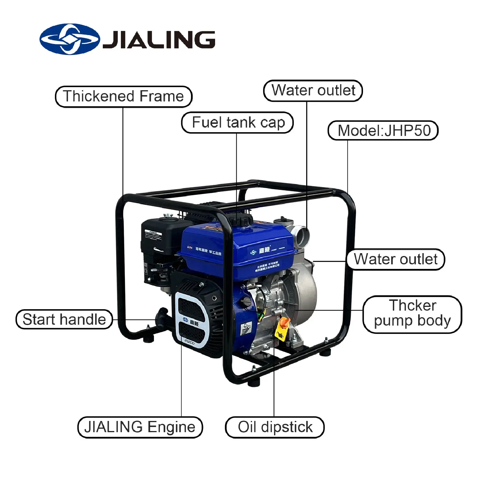 JHP50 New Arrival 2inch Recoil 4kW Cleaning Gasoline Water Pump For Agricultural Irrigation