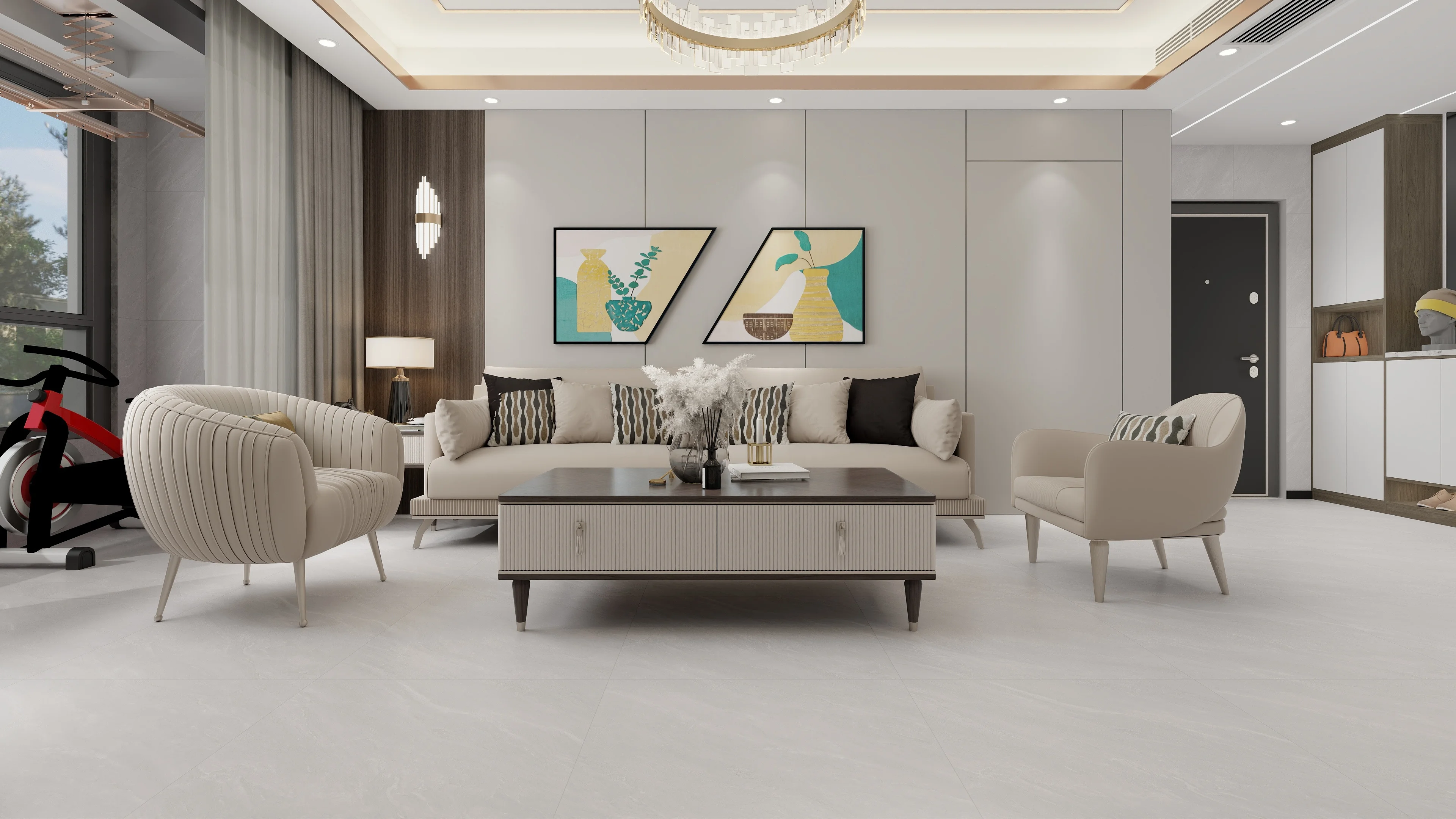 Good quality lapatto 80x80 cm new design Micro mould textured ceramic porcelain tile living room bedroom wall and floor tile