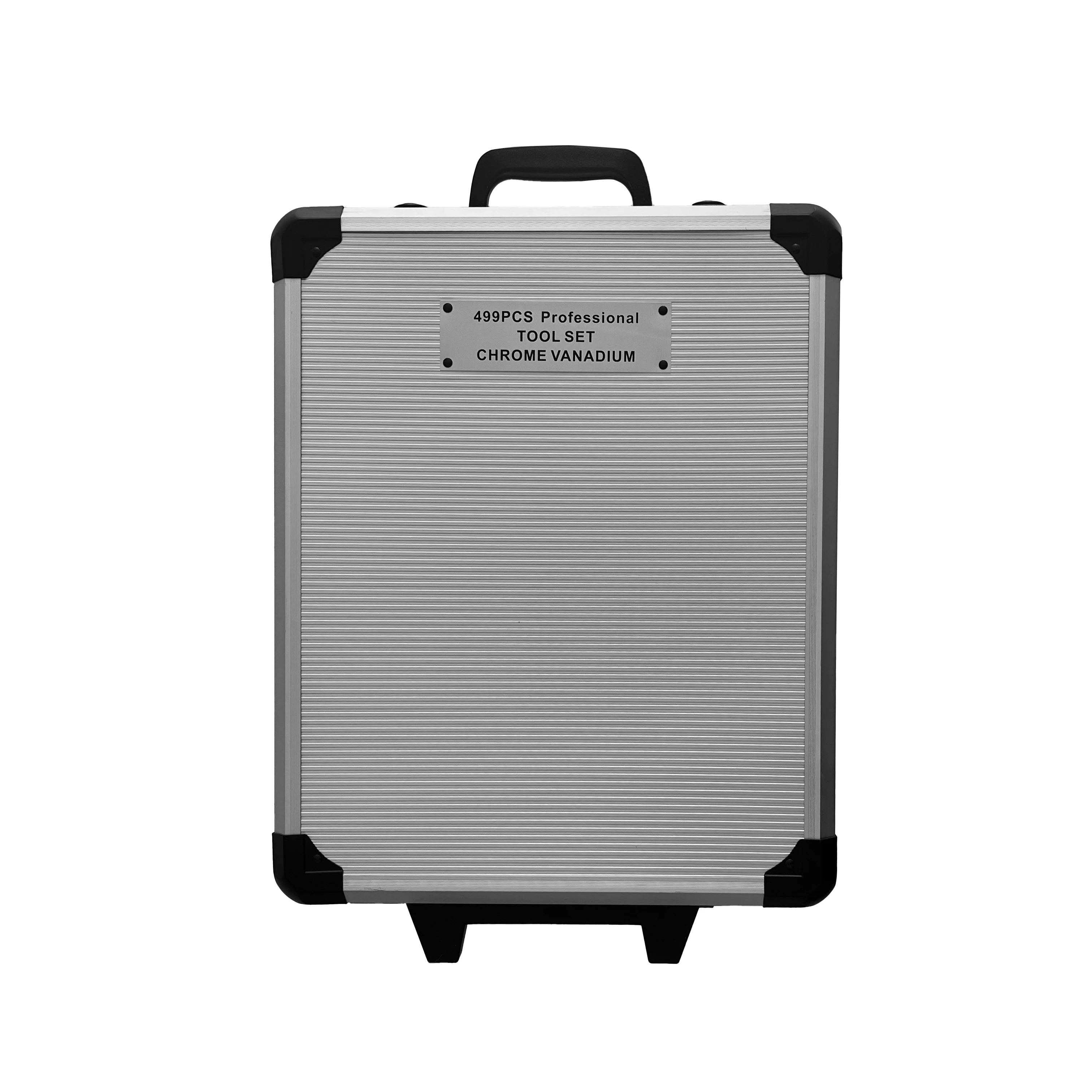187 Pcs Professional Hand Tools Set Box Aluminum Cases Box For Household Auto Repair with Wheels